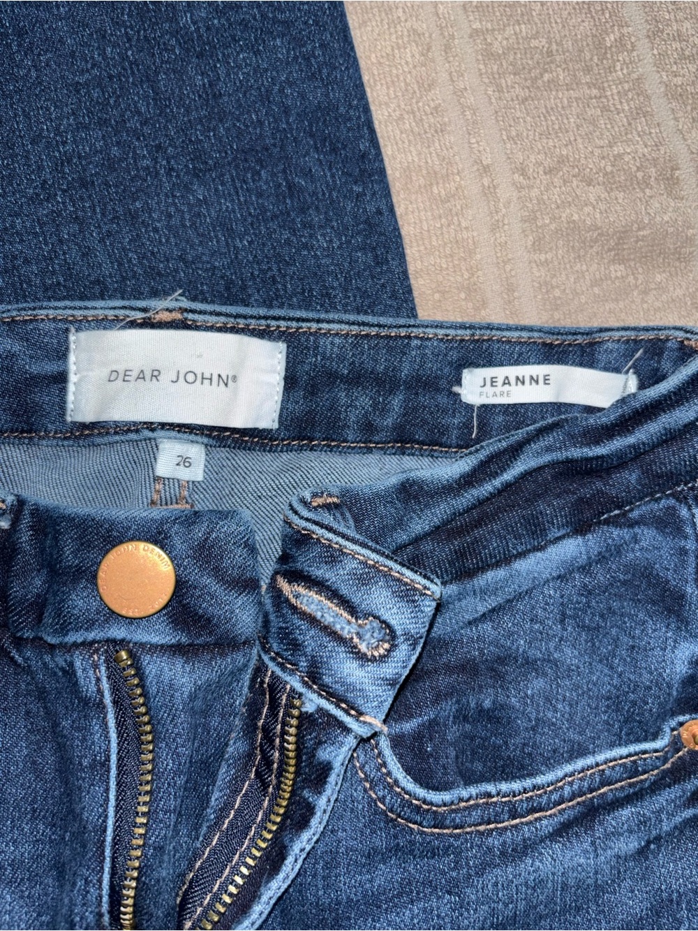 Dear John Jeanne Flare Jeans in dark blue denim